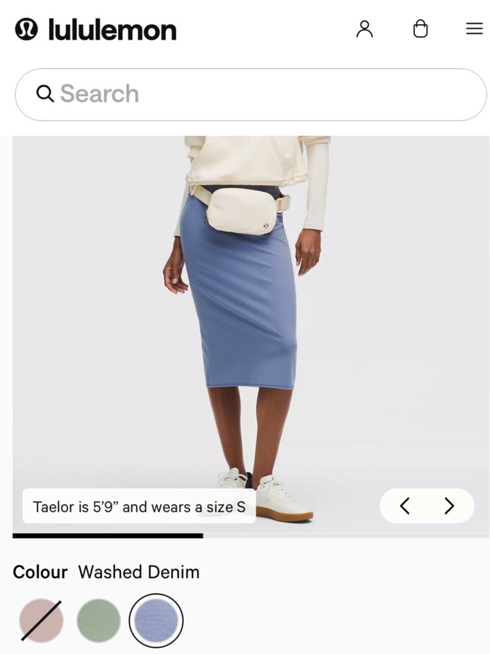 Lululemon - NWOT. Size 6. DARK BLUE. High-Waist Seamless Skirt.